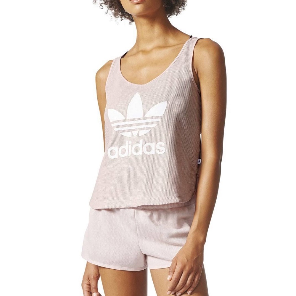 NWT Adidas loose crop tank icy pink M